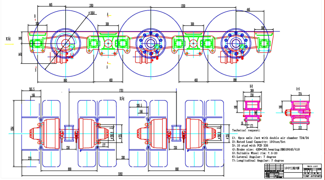 Cantilever suspension assembly 3 axles rigid suspension | Xiamen Tinmy
